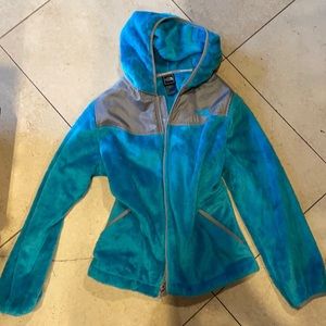 Girls North face, furry jacket